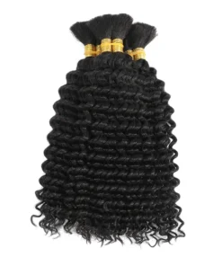 Alternative view of Bulk Human Hair Deep Wave For Braiding Deep Curly No Weft Brazilian Remy Hair Extensions