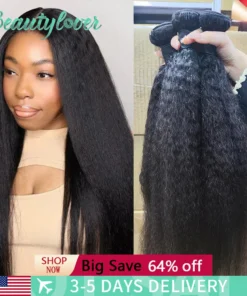 Kinky Straight 100% Human Hair Bundles Brazilian Human Hair Bundles For Women