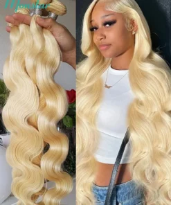 Blonde Hair Extension Brazilian Hair Weave Bundles Body Wave Remy Human Hair 26-40 Inch Long