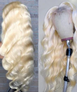 Alternative view of Blonde Body Wave Lace Front Human Hair Wig 13x4 13x6 HD