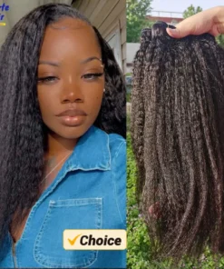 Brazilian Kinky Straight Human Hair Bundles Remy Human Hair Extensions