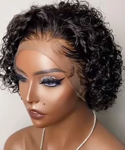 Alternative view of Pixie Cut Short Bob 13x1 Lace Frontal Human Hair Wig