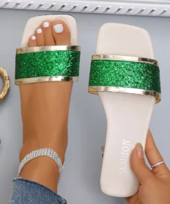 Alternative view of 2024 New Designer Casual Flat Fashion Shoes Women Elegant Slip on Walking Slippers Lightweight Comfortable Shoes Slides Women