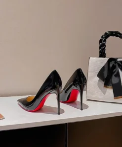 Alternative view of New 2024 Autumn Black Patent Leather Pointed Women's High Heels Sexy Women's Dresses Slim High Heels