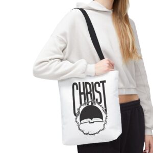 Inspirational Tote Bag | Christ Design, Christian Gift, Bible Verse Tote, Church Accessory, Faith-Based Bag