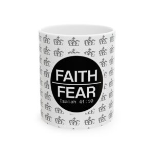 Faith Over Fear Ceramic Mug - Motivational Coffee Cup, Gift for Friends, Inspirational Tea Cup, Housewarming, Desk Decor