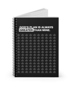 Alternative view of Inspirational Spiral Notebook - God’s Plan is Always Greater Than Mine | Motivational Journal, Gifts for Faith, School Supplies, [...]