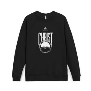 Unisex Fleece Raglan Sweatshirt - Christ Design, Cozy Christian Apparel, Perfect for Faith Gatherings, Gifts, Church Events