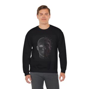 Futuristic Art Sweatshirt for Comfort and Style, Black Fashion Crewneck, Unisex Gift, Casual Layering, Unique Streetwear, Cool Graphic [...]