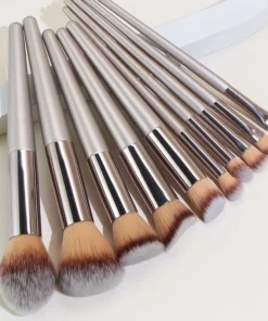 10 Pcs Champagne Gold Makeup Brushes Complete Set of Foundation Loose Powder Blush Concealer Eye Shadow Professional Set
