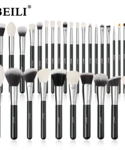 BEILI Black Makeup Brush Sets Professional Natural Goat Fiber Hair Brush Foundation Kakubi Contour Eyeshadow Beauty Tool brochas