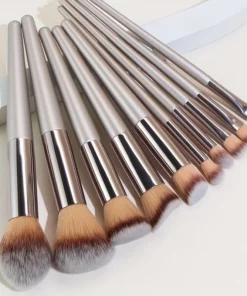 Alternative view of 10 Pcs Champagne Gold Makeup Brushes Complete Set of Foundation Loose Powder Blush Concealer Eye Shadow Professional Set