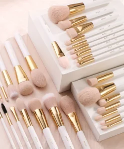 Alternative view of BEILI Professional Makeup Brushes Sets Synthetic Hair Foundation Eyeshadow Powder Premium Beauty White Golden brochas maquillaj