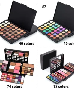 40/74/78 Colors Glitter Eyeshadow Palette Matte Waterproof Long Lasting Pressed Powder Cosmetics Kit Fashion Women MakeUp Tools